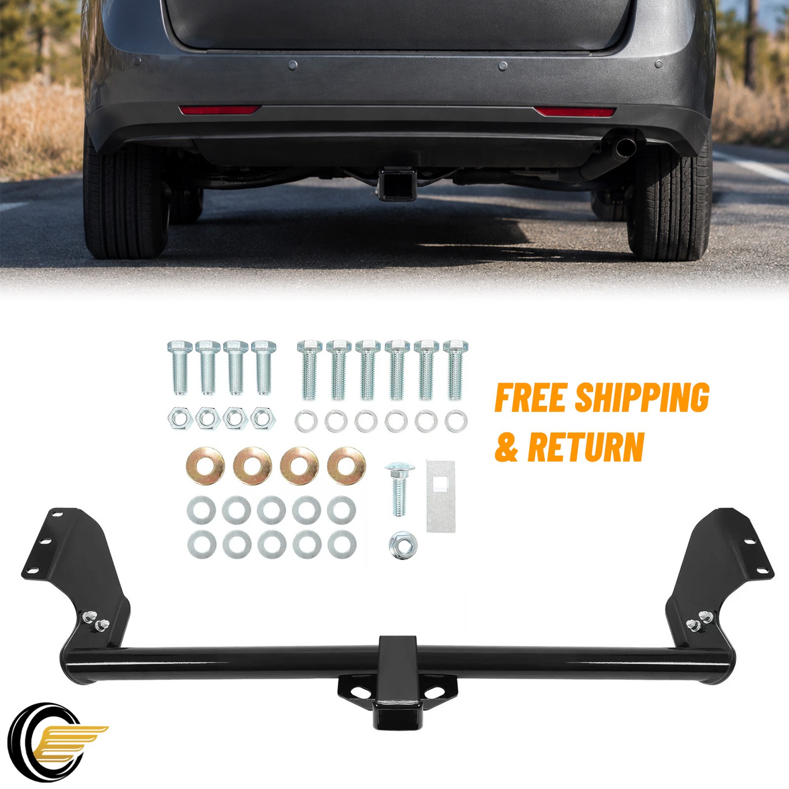 Black Trailer Hitch Tow Receiver 2" For 1999-2017 Honda Odyssey Class 3