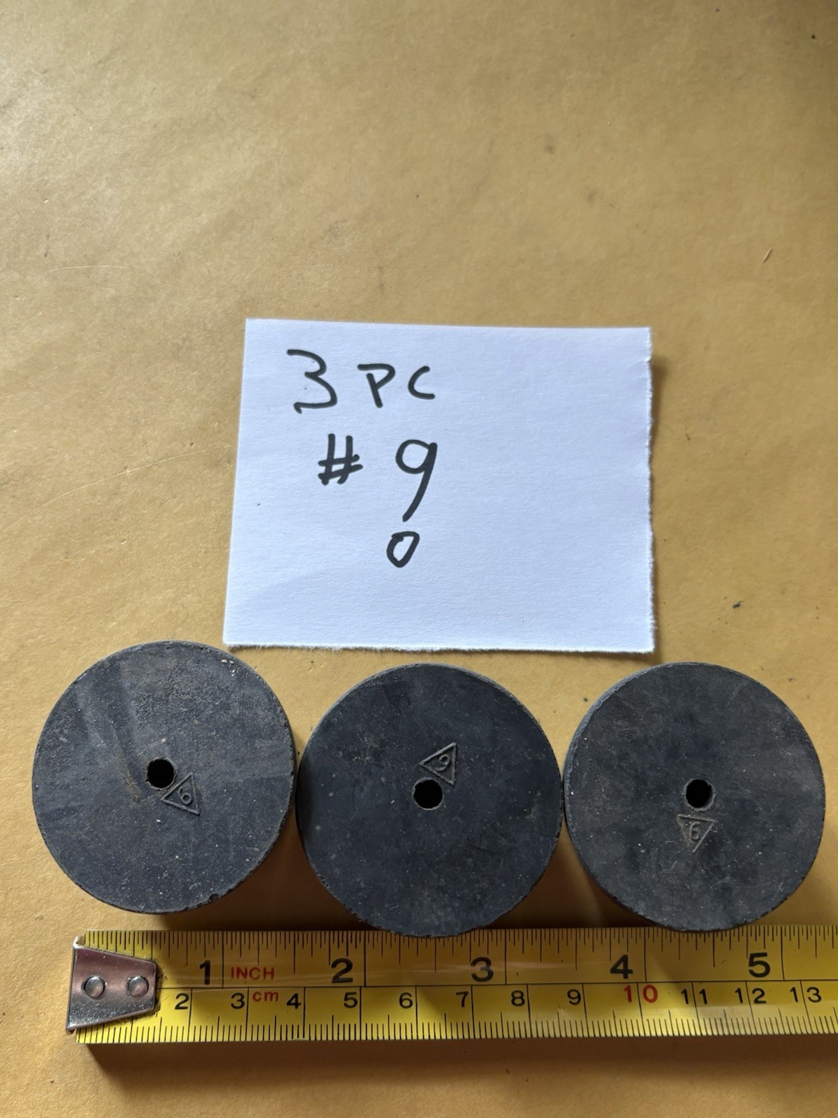 3 Pc # 9. 1 Hole RUBBER LABORATORY STOPPER Black Rubber Bung Cap for Lab Glass