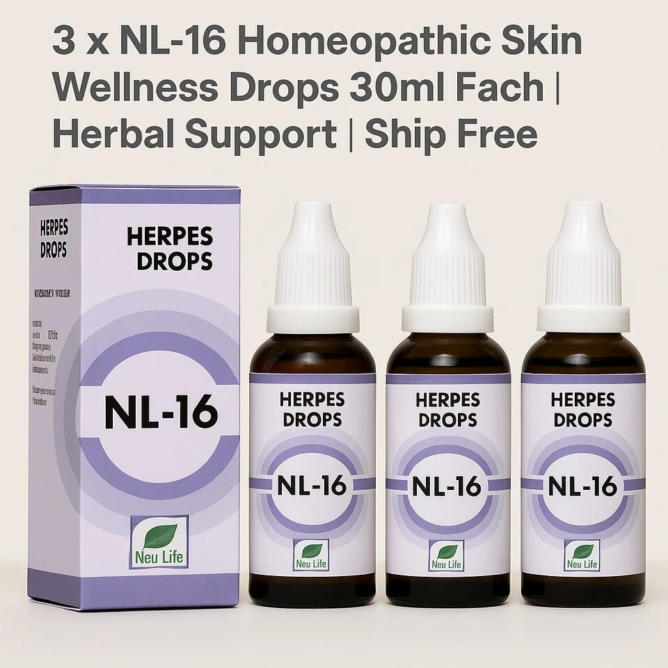 🌿 3 x NL-16 Homeopathic Skin Wellness Drops 30ml Each | Herbal Support 🌱