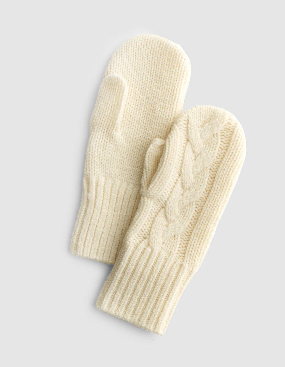 MADEWELL Chunky Cable-Stitch MITTENS ONE SIZE WINTER WHITE NWT $68