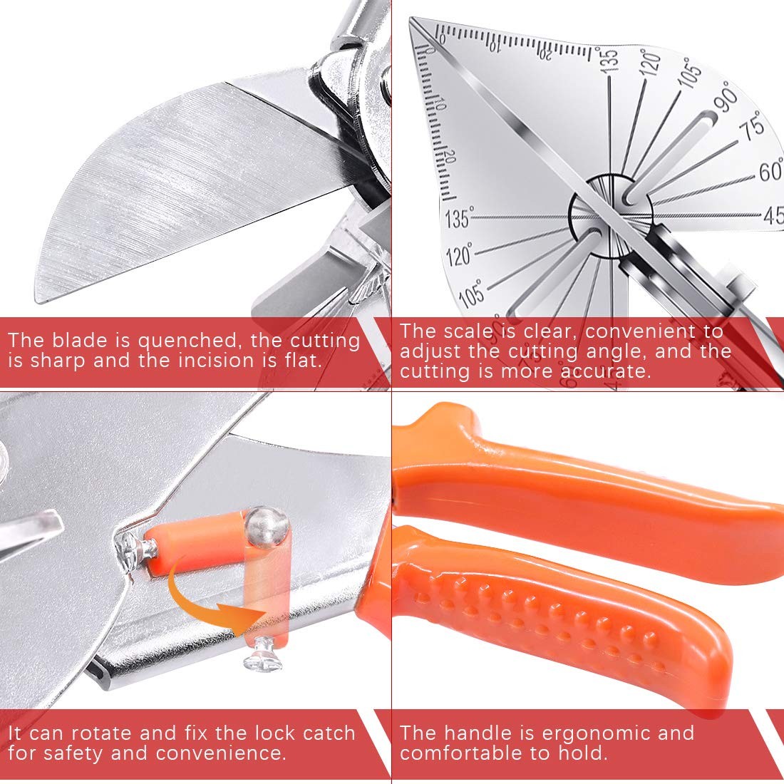 Multi Angle Miter Shear Cutter 45-135° with 5 Blades for DIY Projects