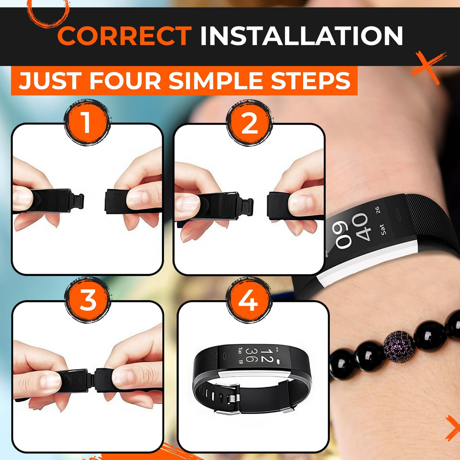 2Pack Bands Compatible with ID115Plus HR — Adjustable Silicone Wrist Straps