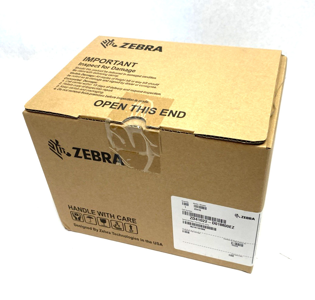 Zebra ZD410 Compact Barcode Printer ZD41022-D01M00EZ, USB & Bluetooth Interface