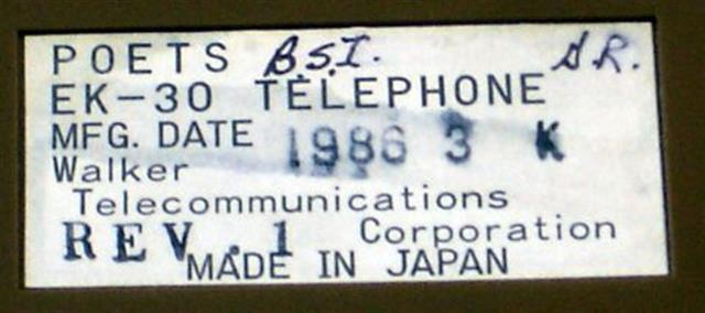 Walker EK-30 Phone