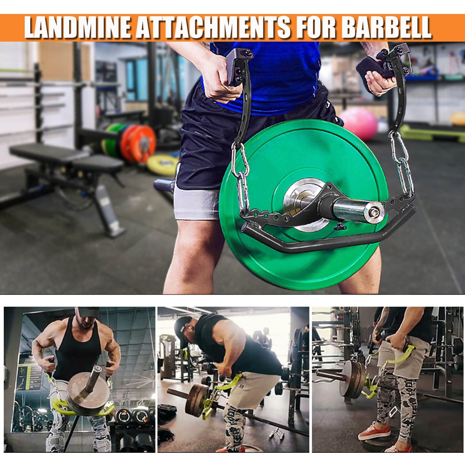 5Pcs Set Black Adjustable Lat Pull down Bar Cable Machine Attachments for Gym