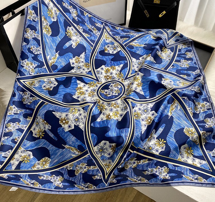 100% Mulberry Silk Scarf Women's Square 90X90CM fashion Printed shawl Scarf A15