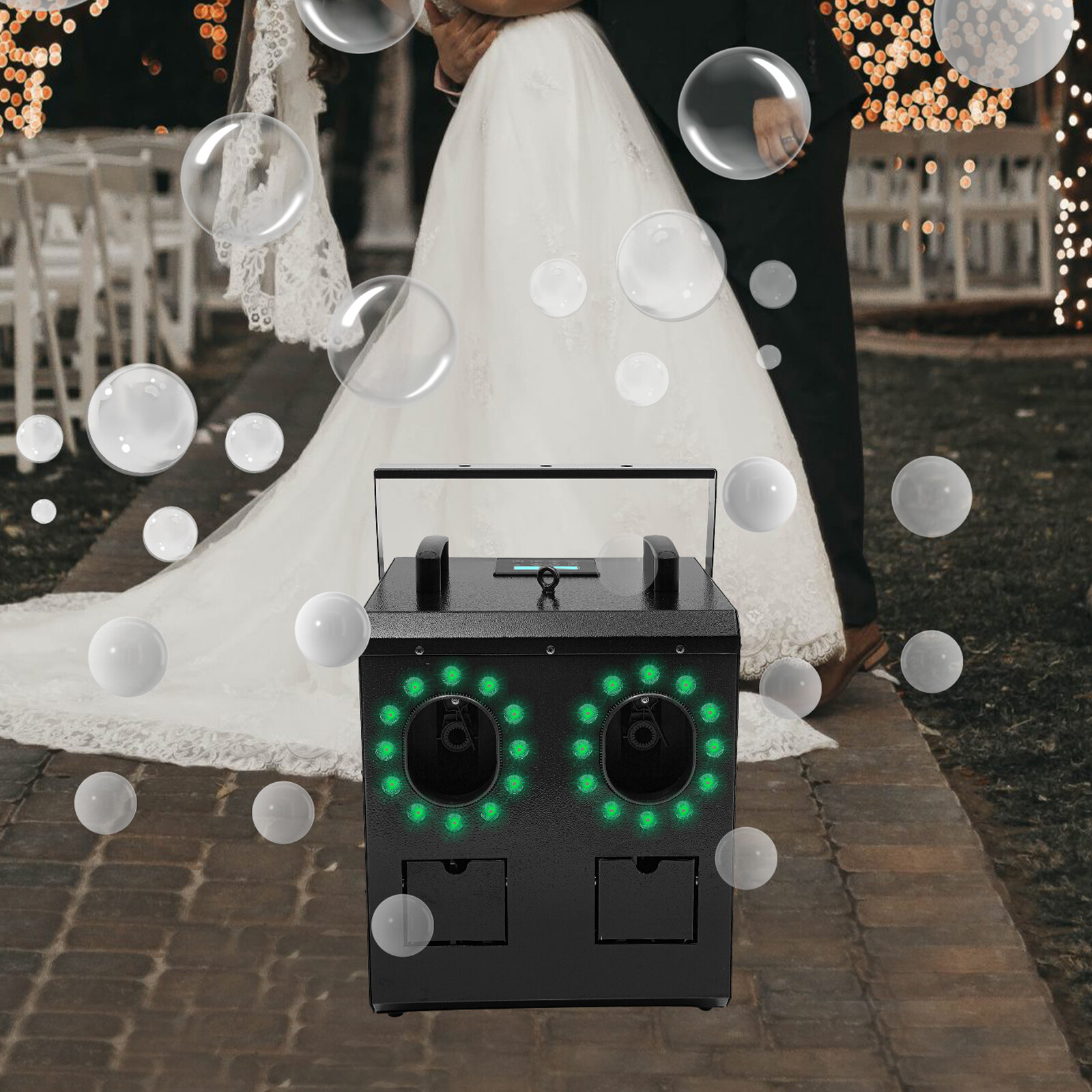 Bubble Fog Machine RGBW LED DMX Remote 900W 110V Dual 1L Tanks