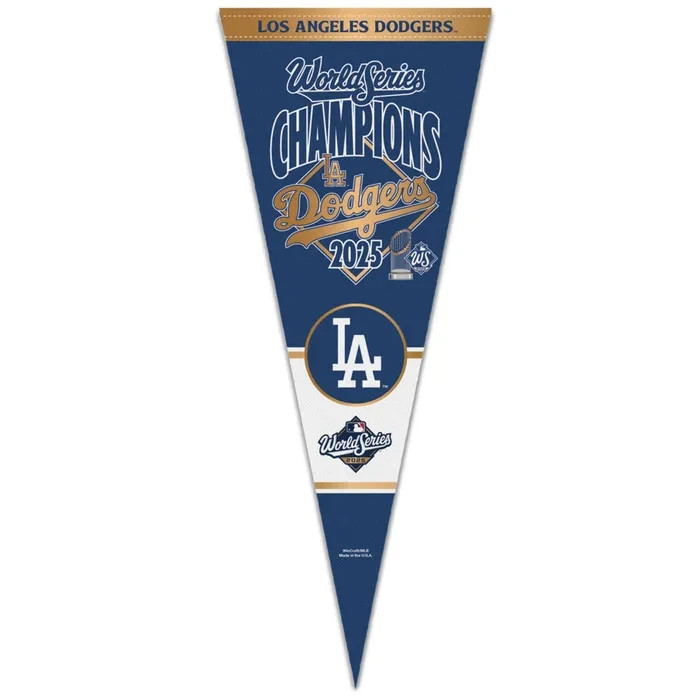 LOS ANGELES DODGERS 2025 WORLD SERIES CHAMPIONS PREMIUM QUALITY PENNANT 12"X30"