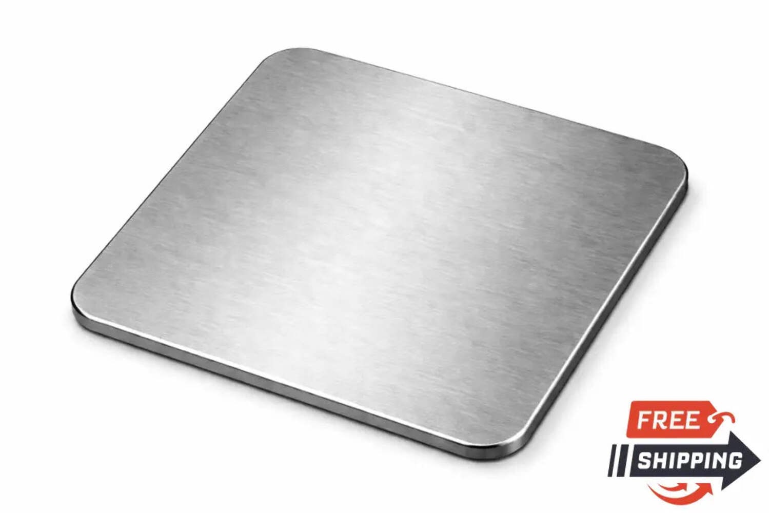 Square Steel Plate-1/8" Thick-Radius Corners-Select Size