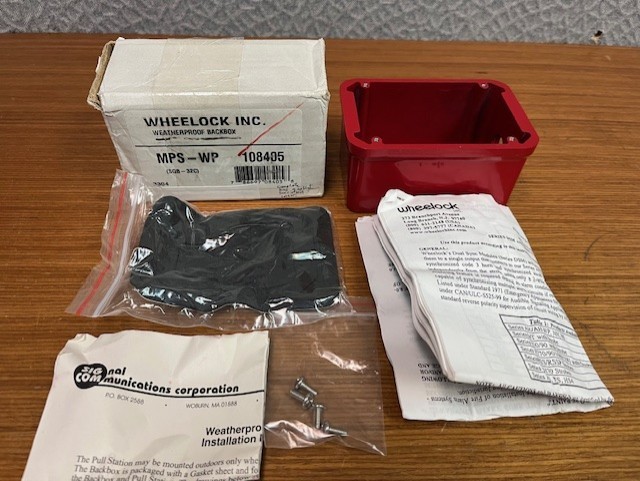 Wheelock MPS-WP 108405 red waterproof backbox; New in open box w/gasket/screws