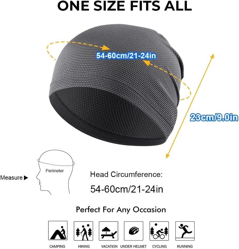 Versatile 3D Mesh Skull Caps for Gym & Outdoor - 2 Pack for Active Styles