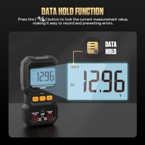 True RMS Auto-Ranging Mini Multimeter - 4000 Counts - NCV, DM202
