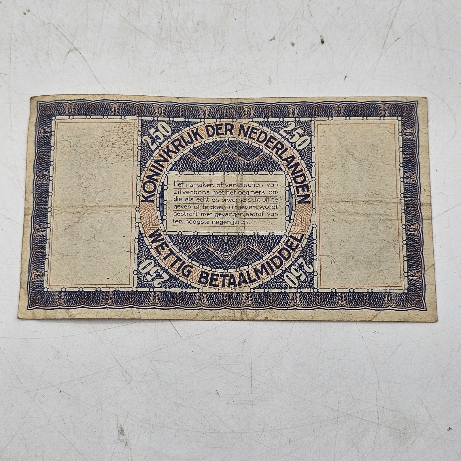 Vintage Netherlands 2½ Gulden Silver Voucher October 1938