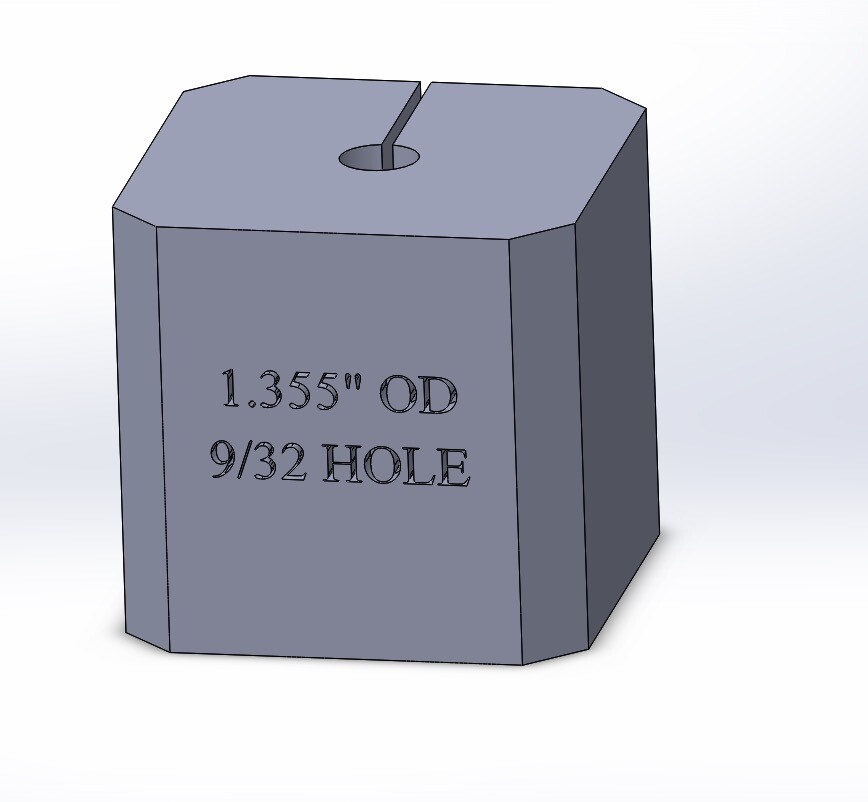 1.355 Dia Bar Stock 9/32 Center Hole Jig 3D Printed *Random Color*
