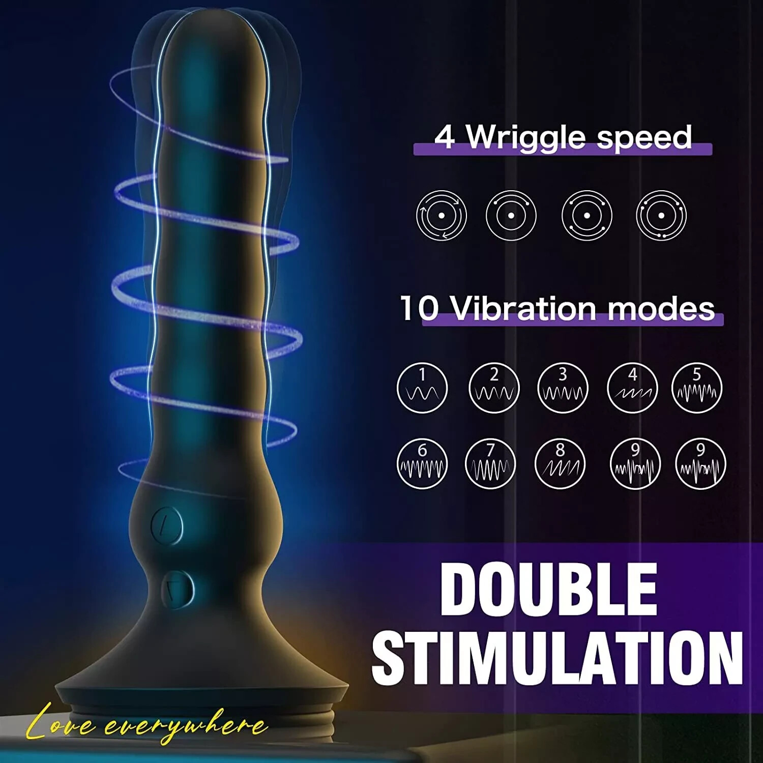 Thrusting Anal Butt Plug Dildo Vibrator Prostate Massager Sex Toys for Women Men