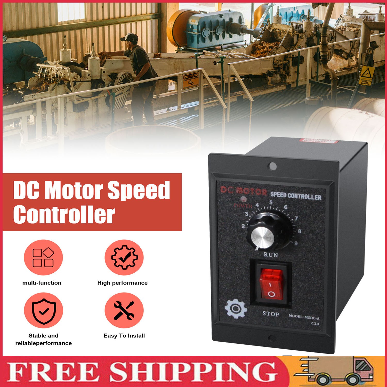 (500W)110VAC In 90V DC Output DC Motor Speed Controller Switch Forward Reverse
