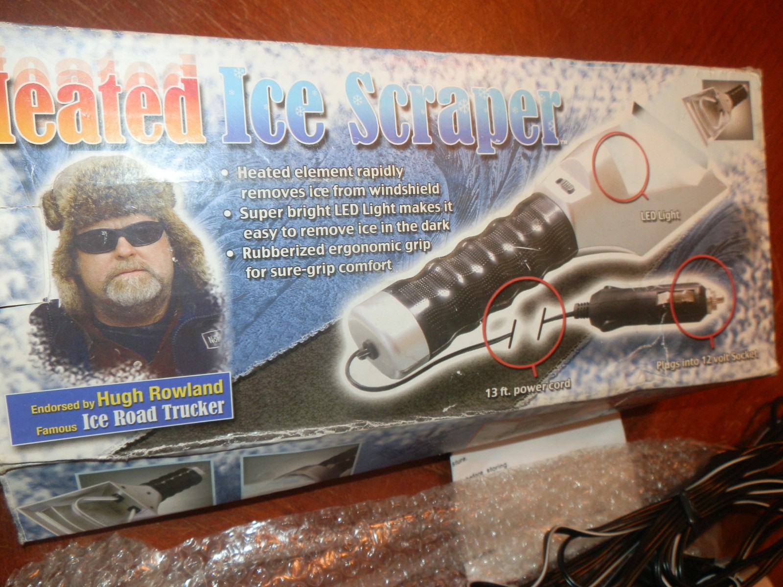 Heated Ice Scraper with Light 12VDC As Seen On TV Hugh Rowland Ice Road Trucker