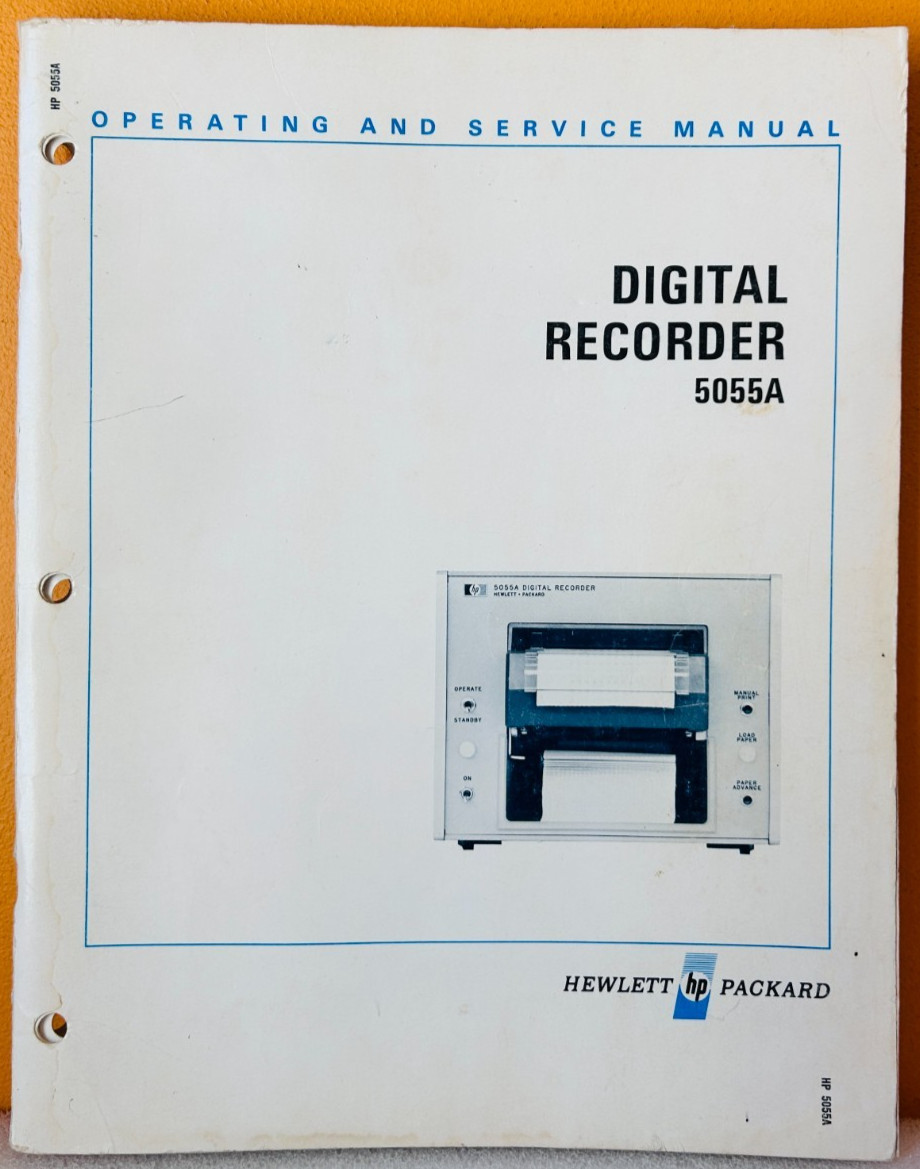 HP 05055-90006 1972 Model 5055A Digital Recorder Operating & Service Manual.