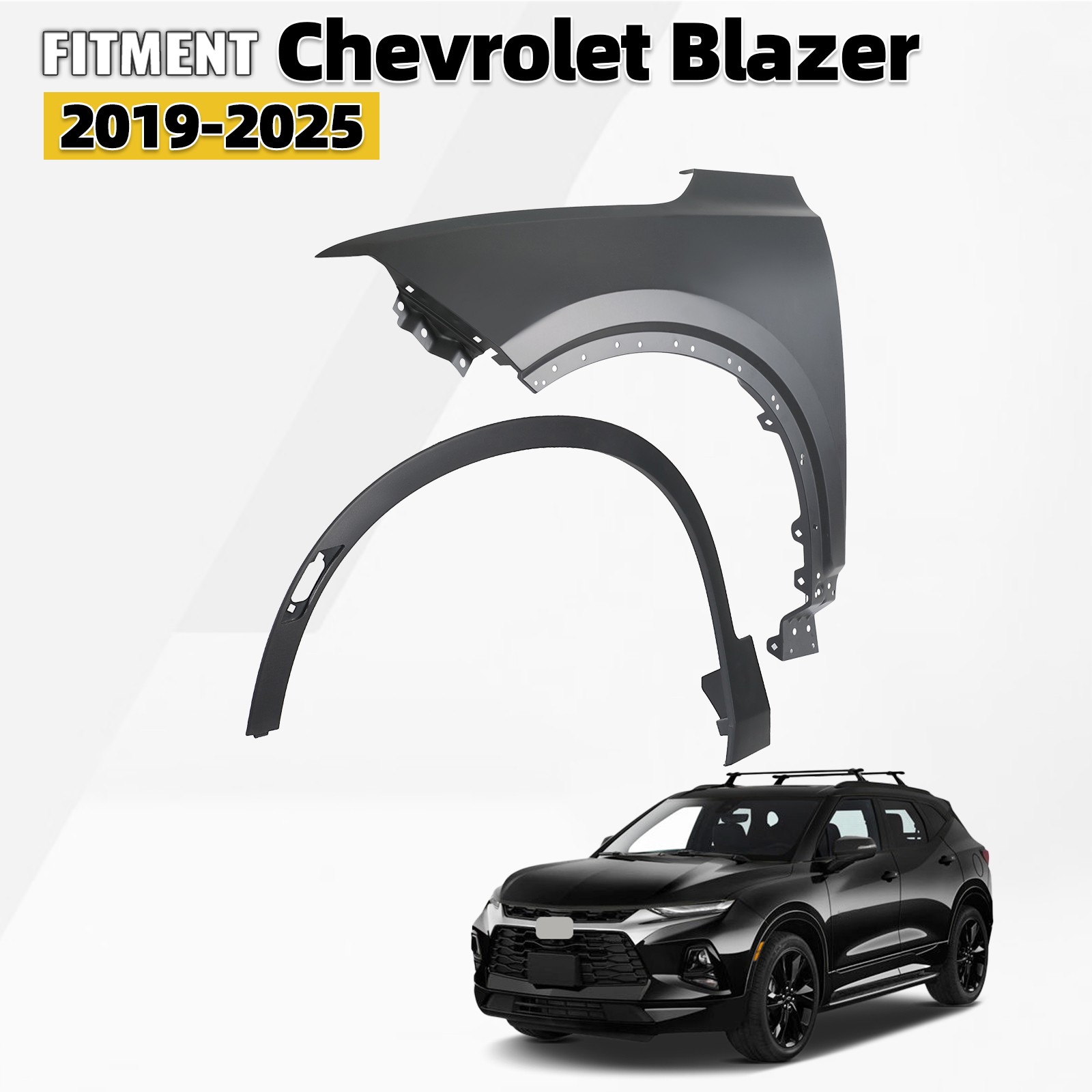 Front Fender and Wheel Flare Opening Molding For 2019-2025 Chevrolet Blazer Left