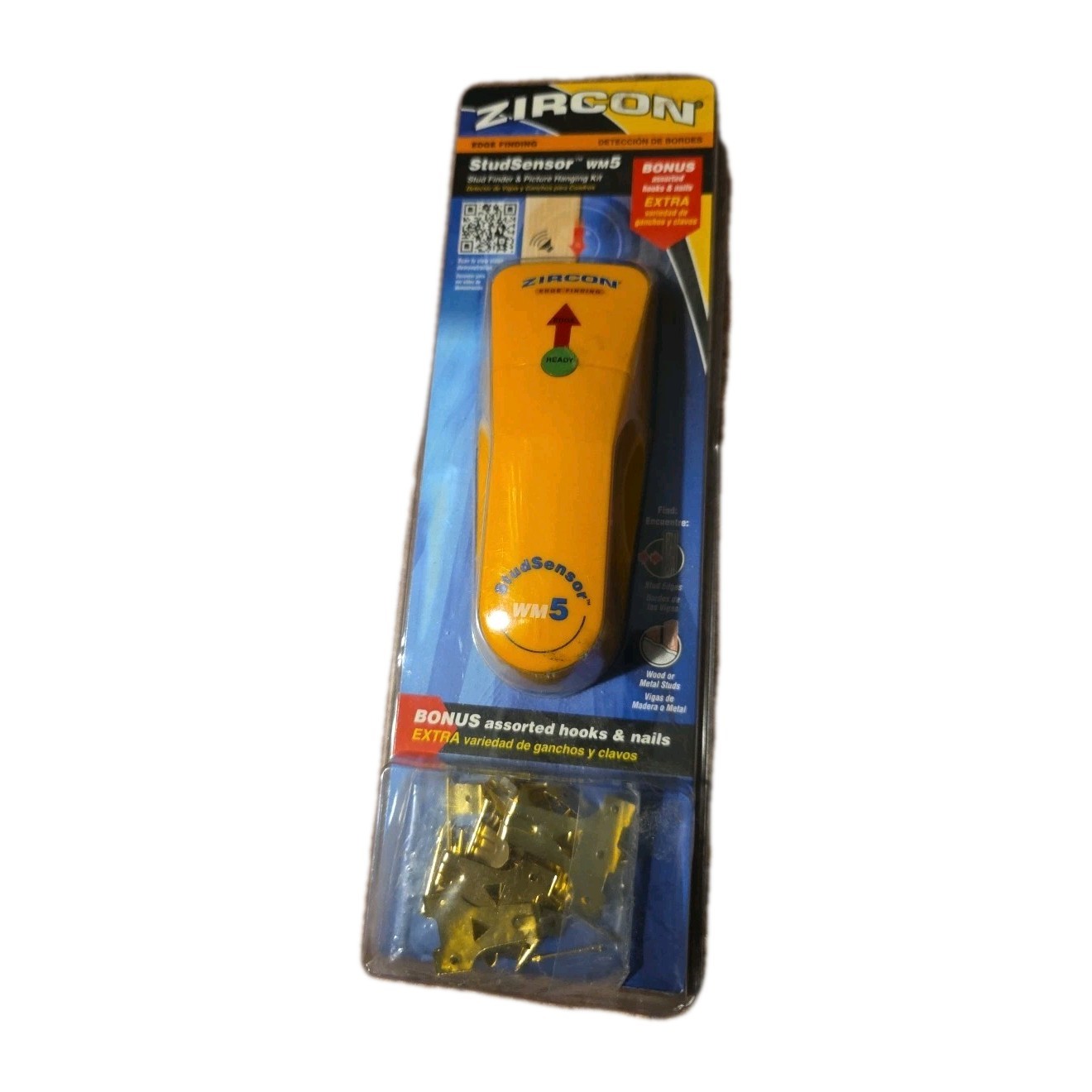 Zircon Studsensor WM5 Edge Finding Stud Finder W/ Picture Hanging Kit Brand New