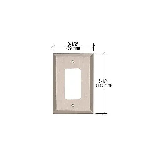 CRL Brushed Nickel Single Designer Decora Metal Mirror Plate