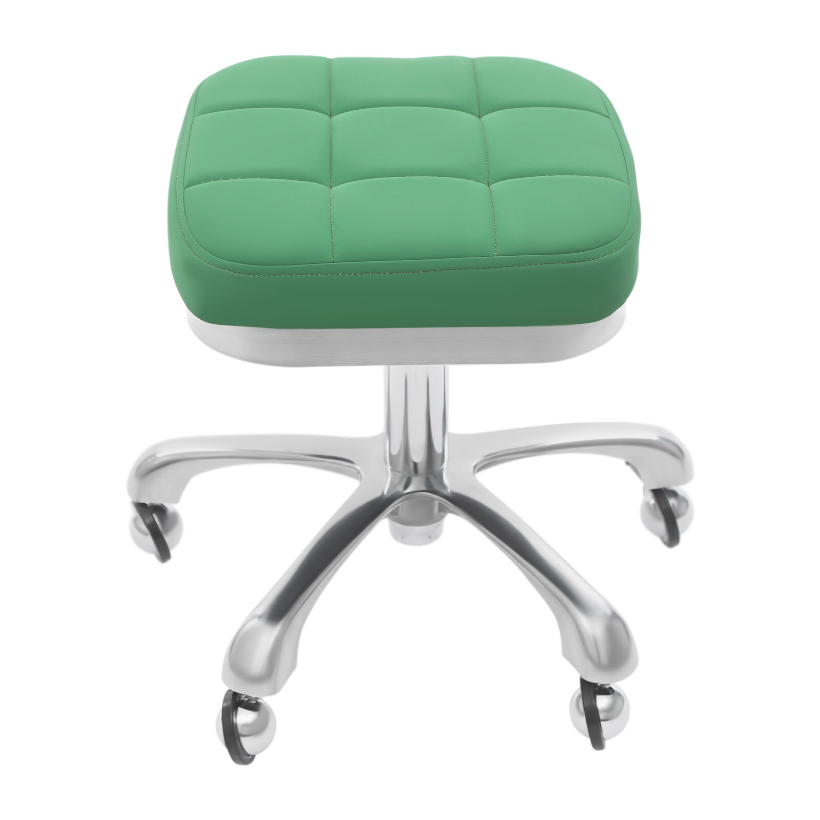 Square Rolling Stool, SPA Salon Stool, Green Rolling Stool Chair Free Standing