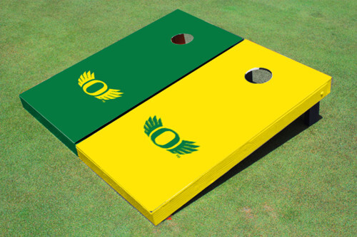 University of Oregon "Wings" Alternating Solid Cornhole Boards