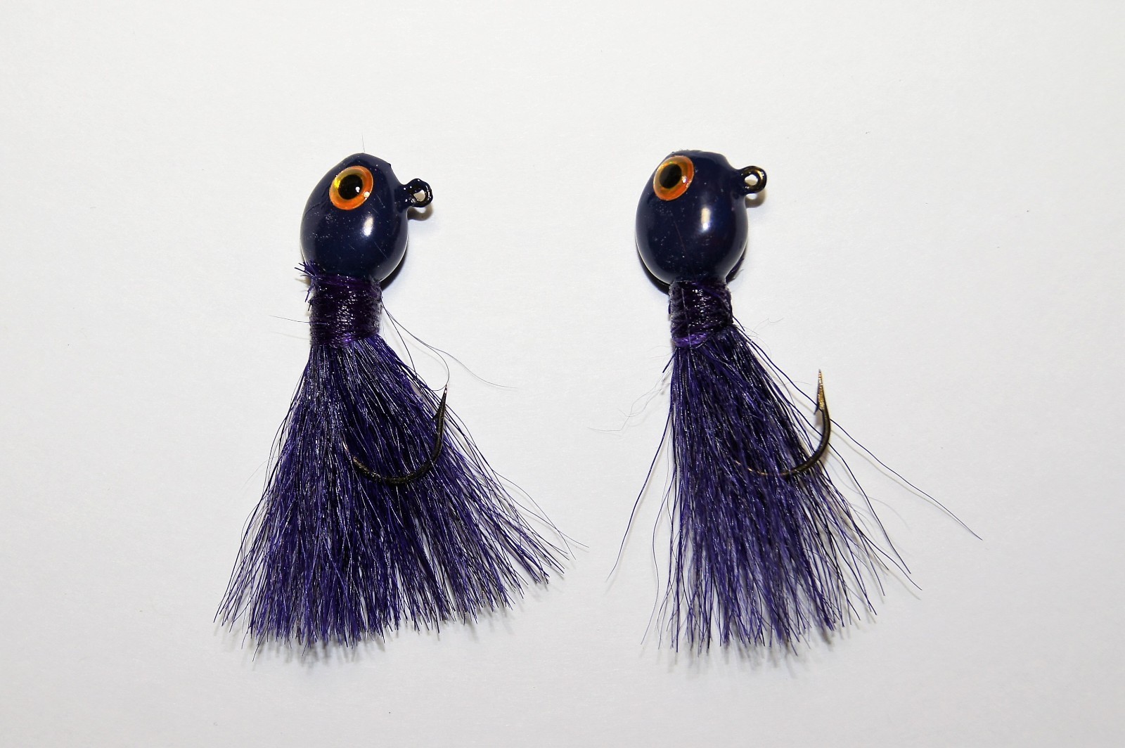 Walleye Hair Jigs with Matching Bucktail, (7) Sizes, (11) Colors, (4) Per Pack
