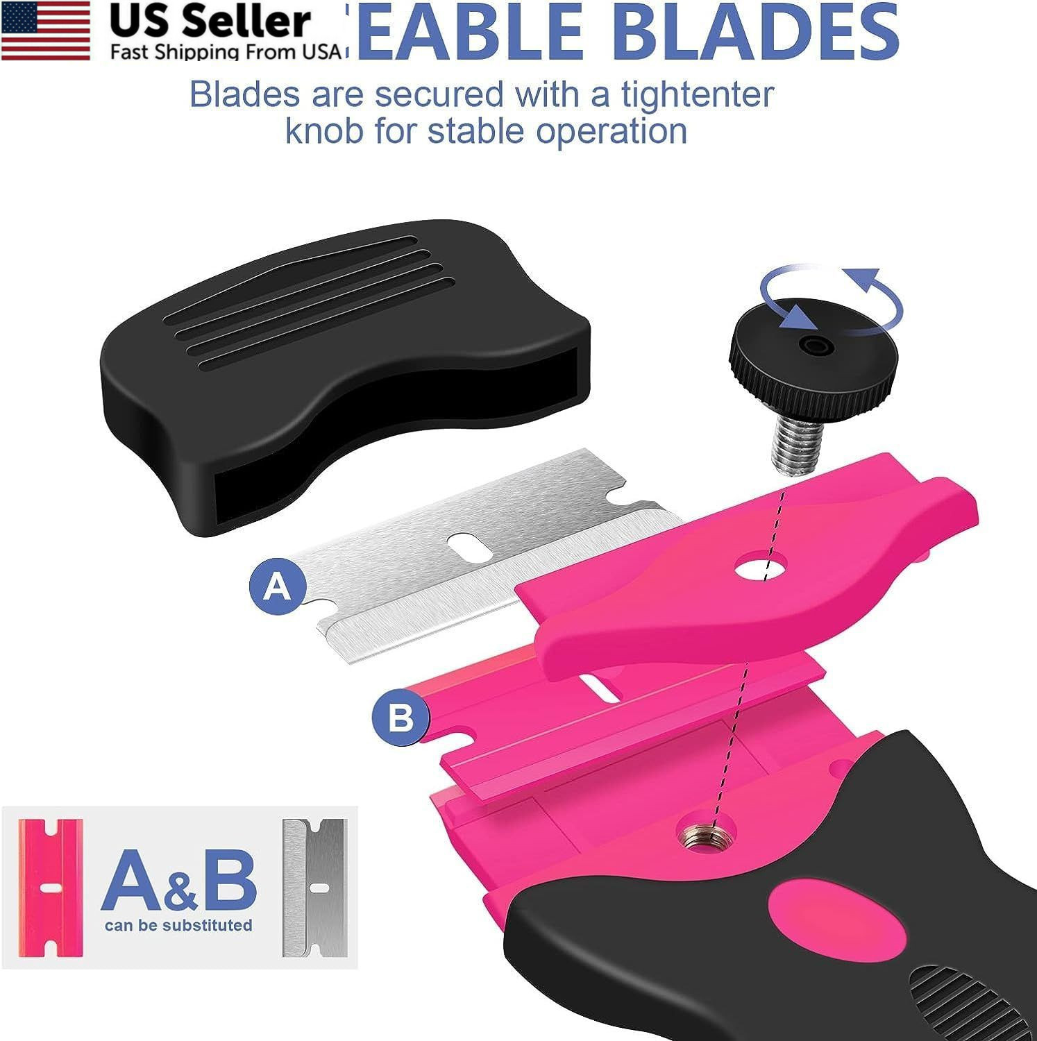 DEKEones Razor Blade Scraper, Double Edged Razorblade Scraping Tool with 10...