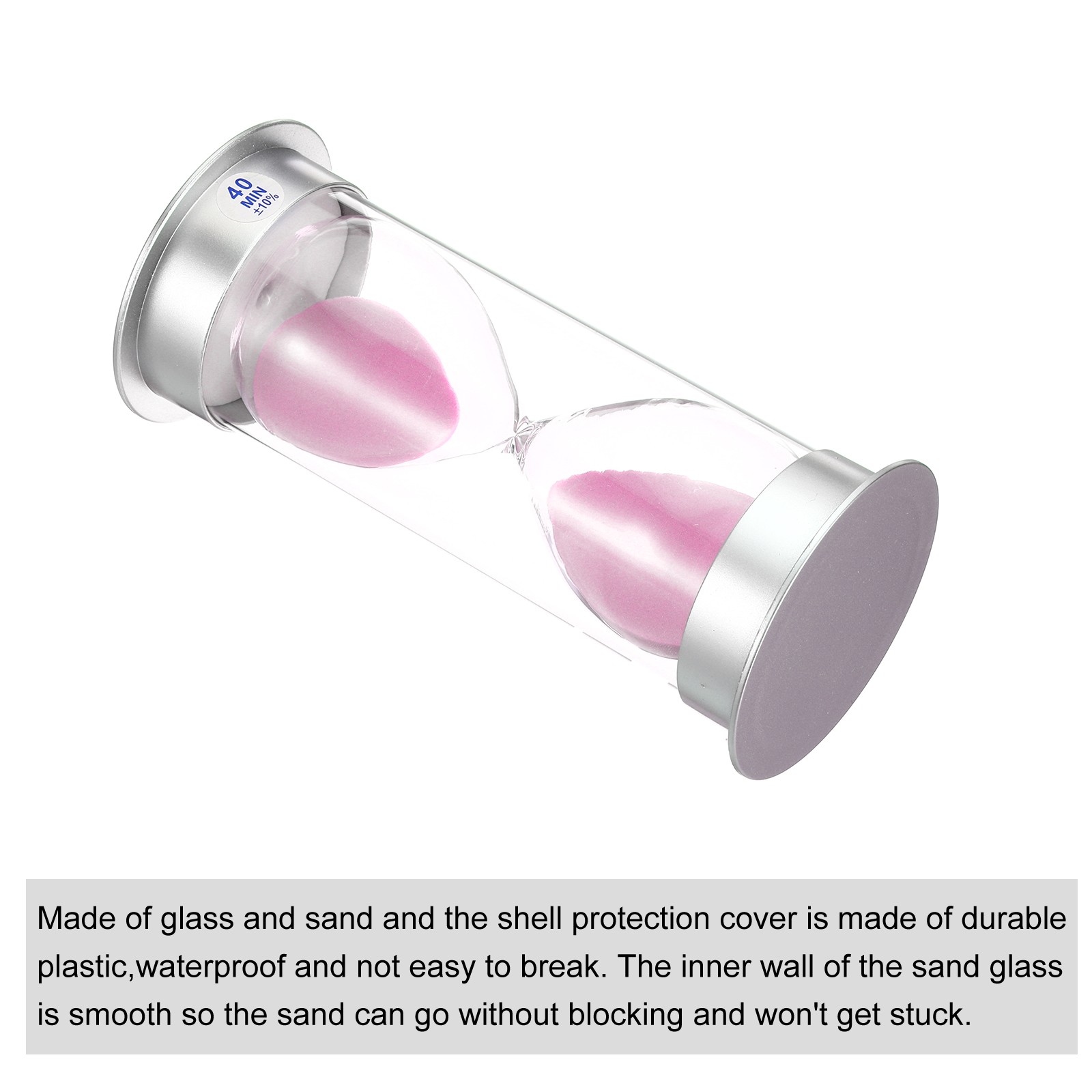 40 Minute Sand Timer, Sandy Clock Count Down Sand Glass, Pink Sands