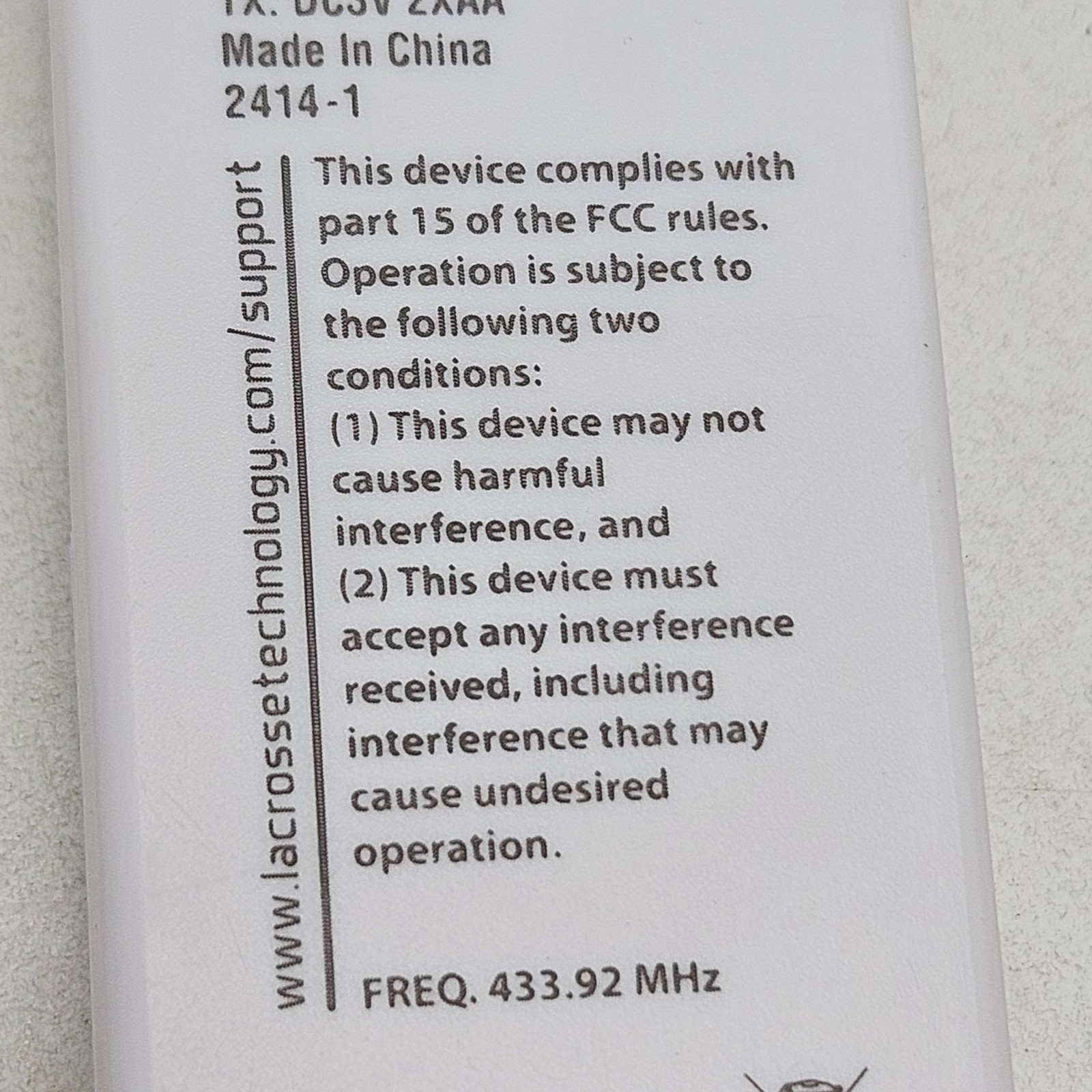 TX141TH-BV4 La Crosse Technology Wireless Temperature & Humidity Sensor