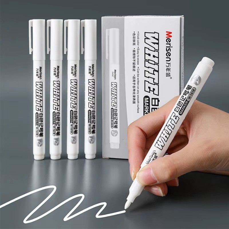 1/2/3pcs White Permanent Marker Pens For Metal, Art, Wood, Plastic, Drawing