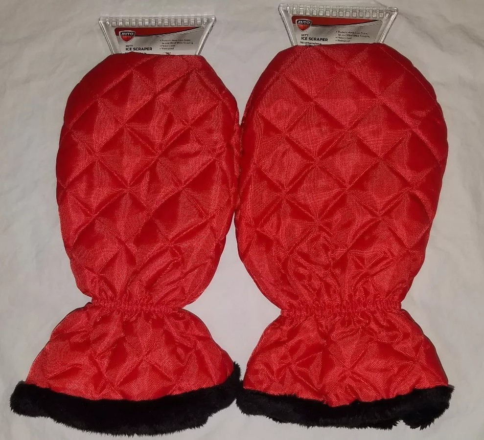 Lot of 2 Auto Drive Mitt Ice Scraper - Fleece Lined