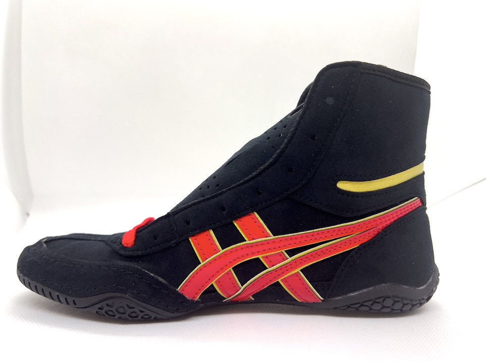 asics Boxing Wrestling Shoes Black Red Gold RedLaces 1083A001 EX-EO NEW TWR900