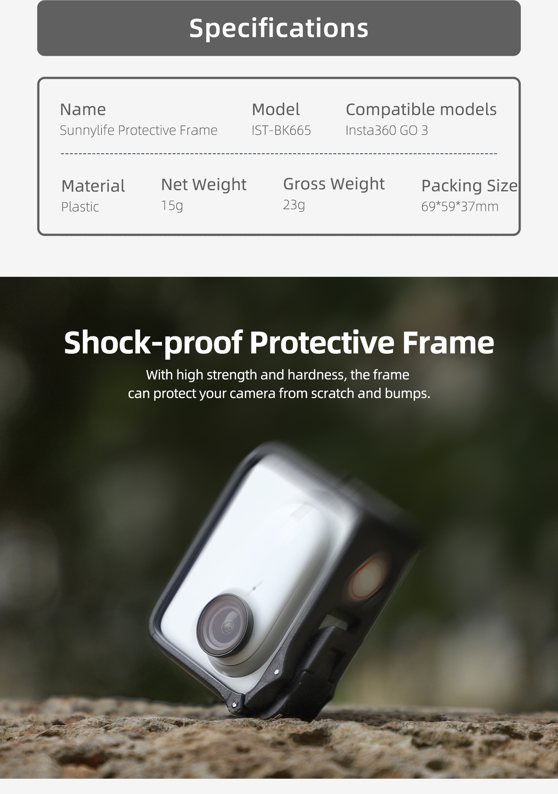 Handheld Camera Case Protective Case Quick Release Accessory For Insta360 GO 3