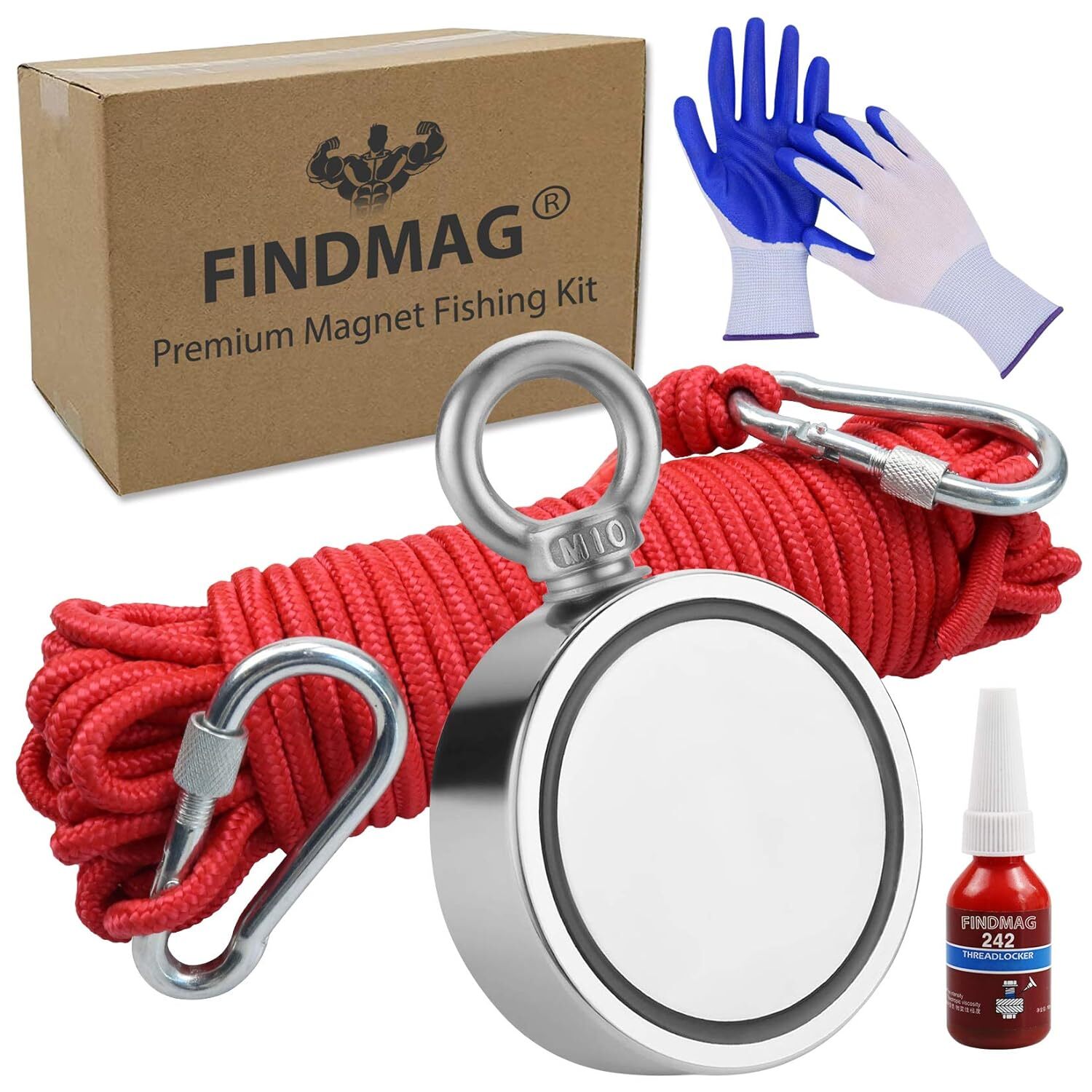1000 Lbs Fishing Magnet Double Sided Fishing Magnet With Rope Magnet Fishing Kit