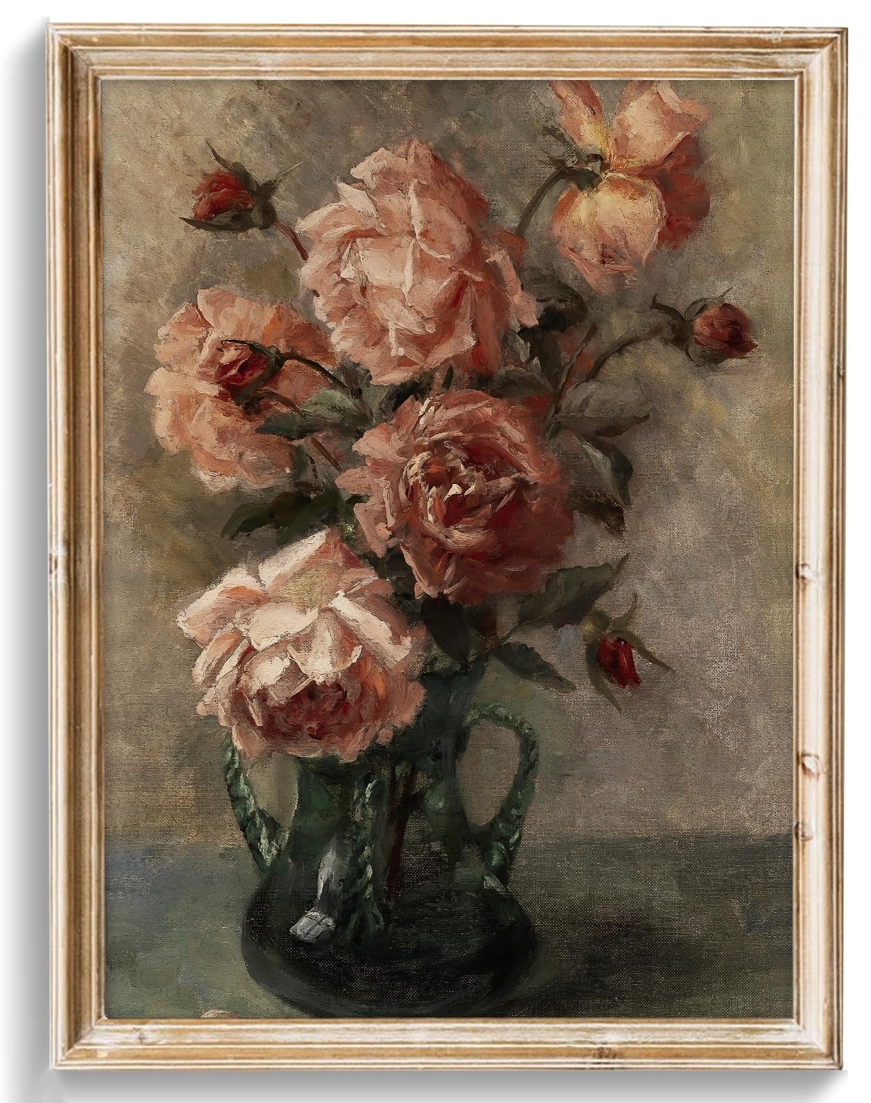 uniro Vintage Floral Wall Art, Retro Flower Botanical 10"L x 8"W, Rose