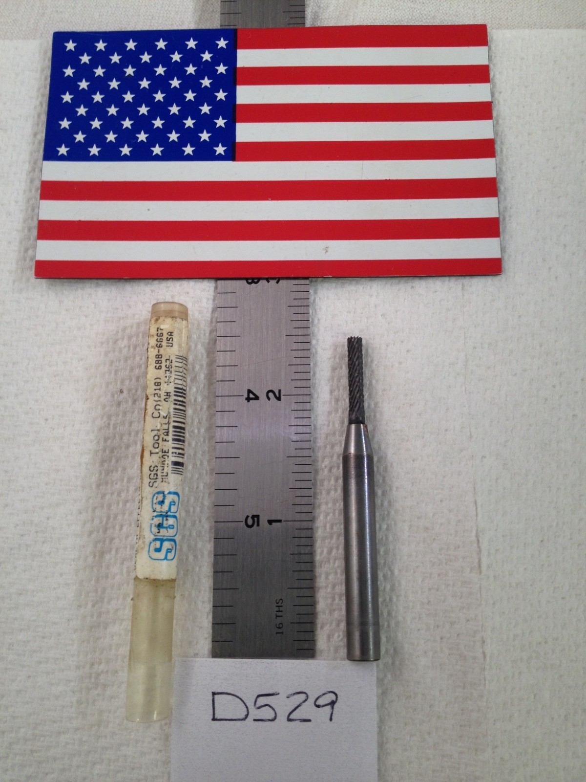 NEW FALCON / SGS  1/4" (.250) SHANK CARBIDE BURR DOUBLE CUT SB-12 END CUT {D529}