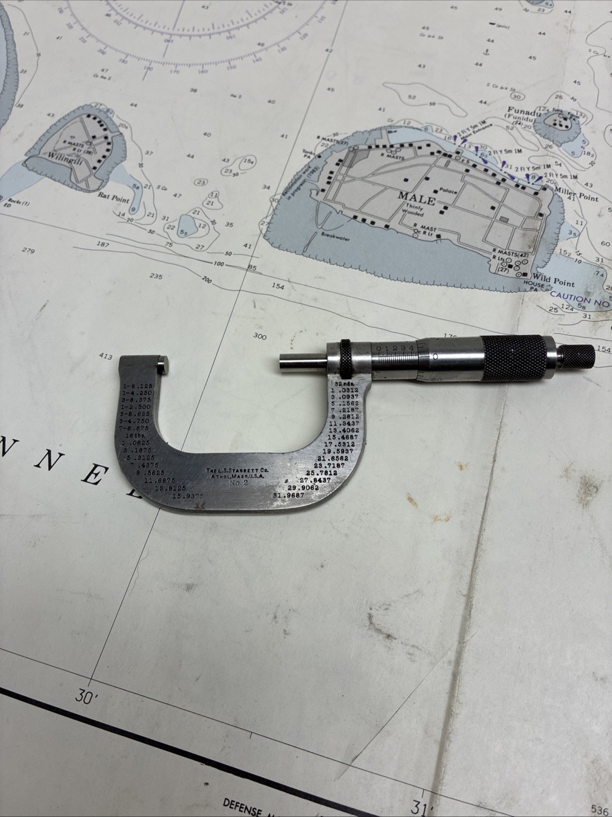 Vintage Starrett No. 2 1-2” Outside Micrometer .001”