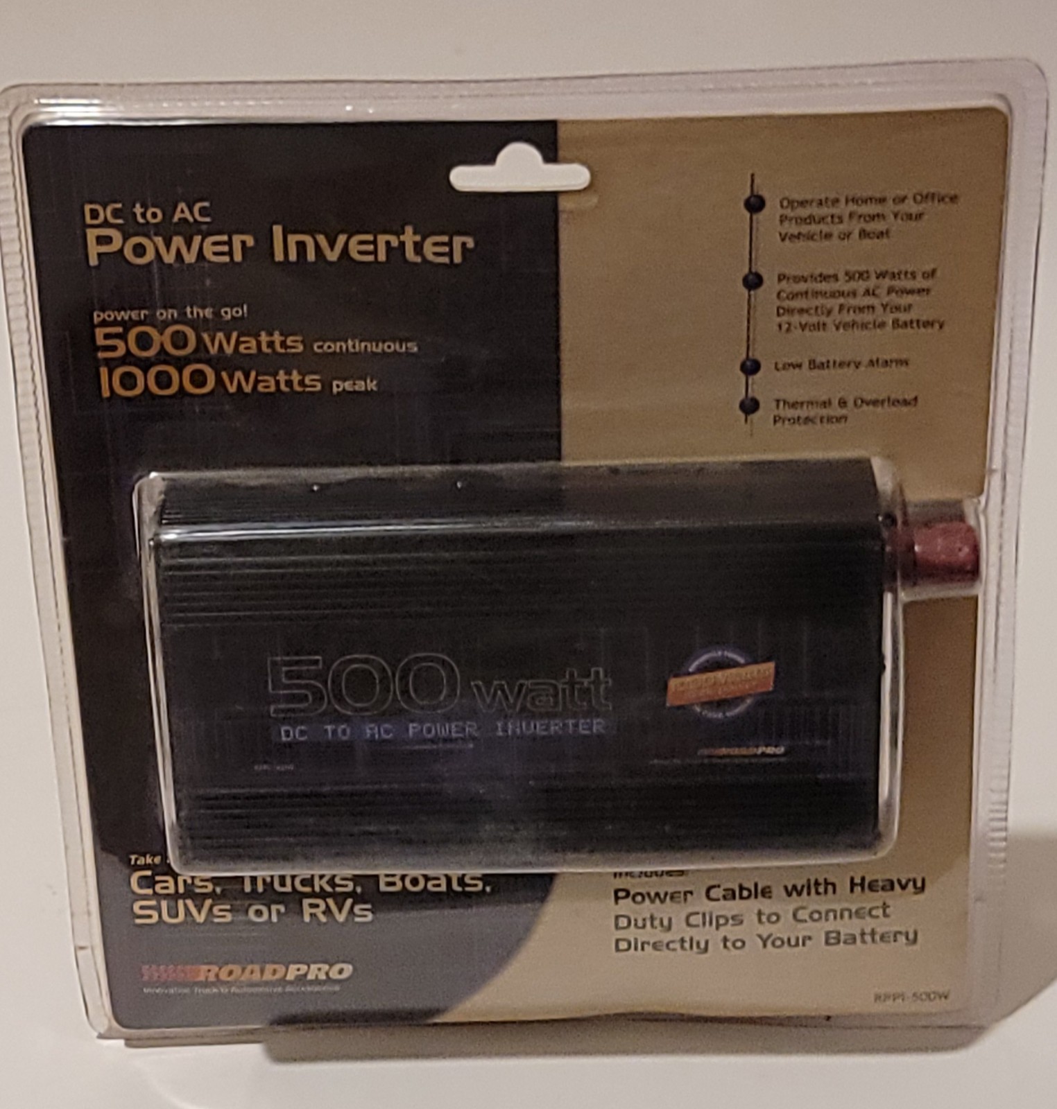 Sealed 500 Watt Road Pro DC to AC Power Inverter Black KIT