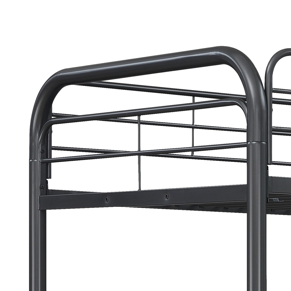 Triple Bunk Bed FULL over FULL over FULL | 3 Full Size Beds | Black Metal Frame