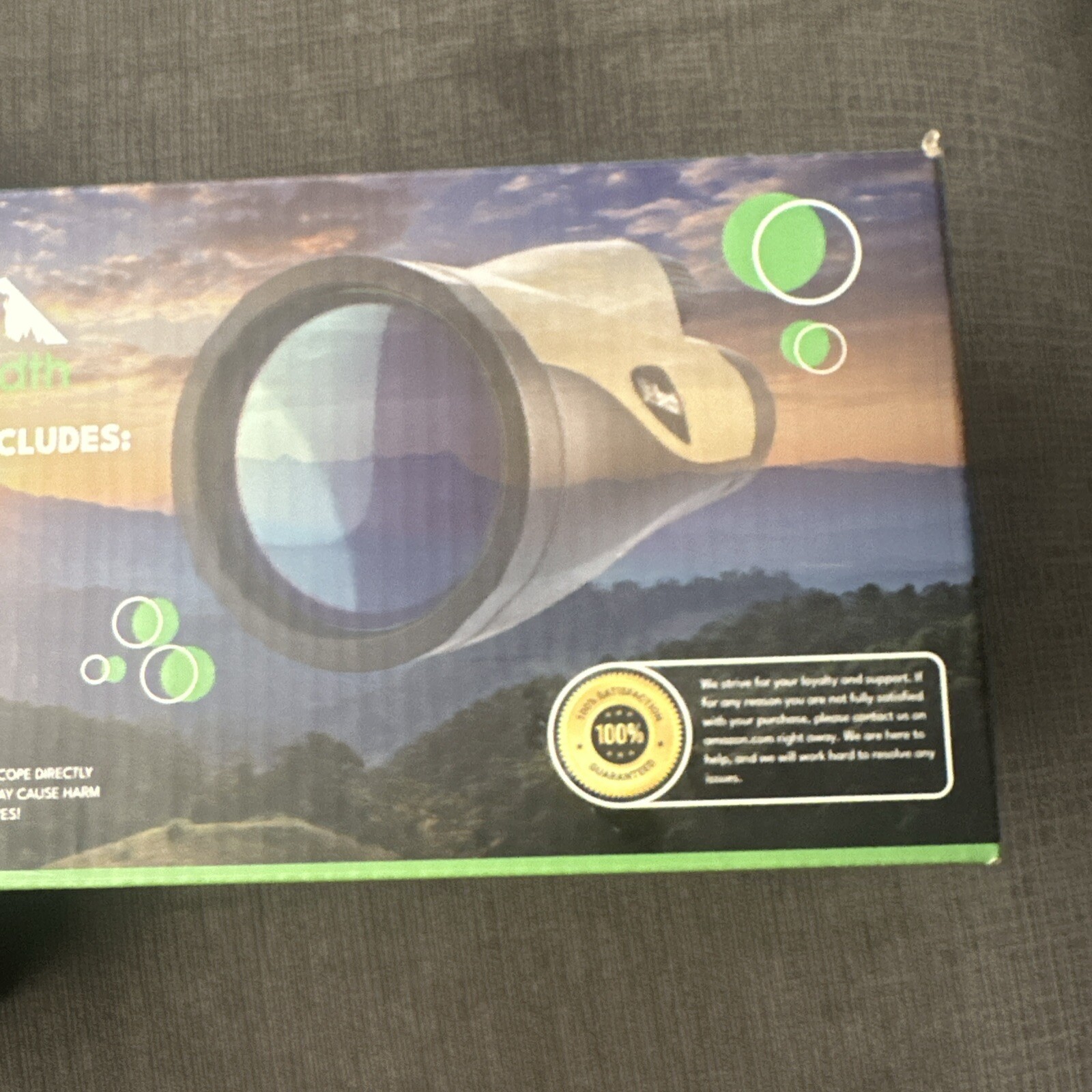 12×60 Monocular Telescope with Case Life’s Breadth Gray Color