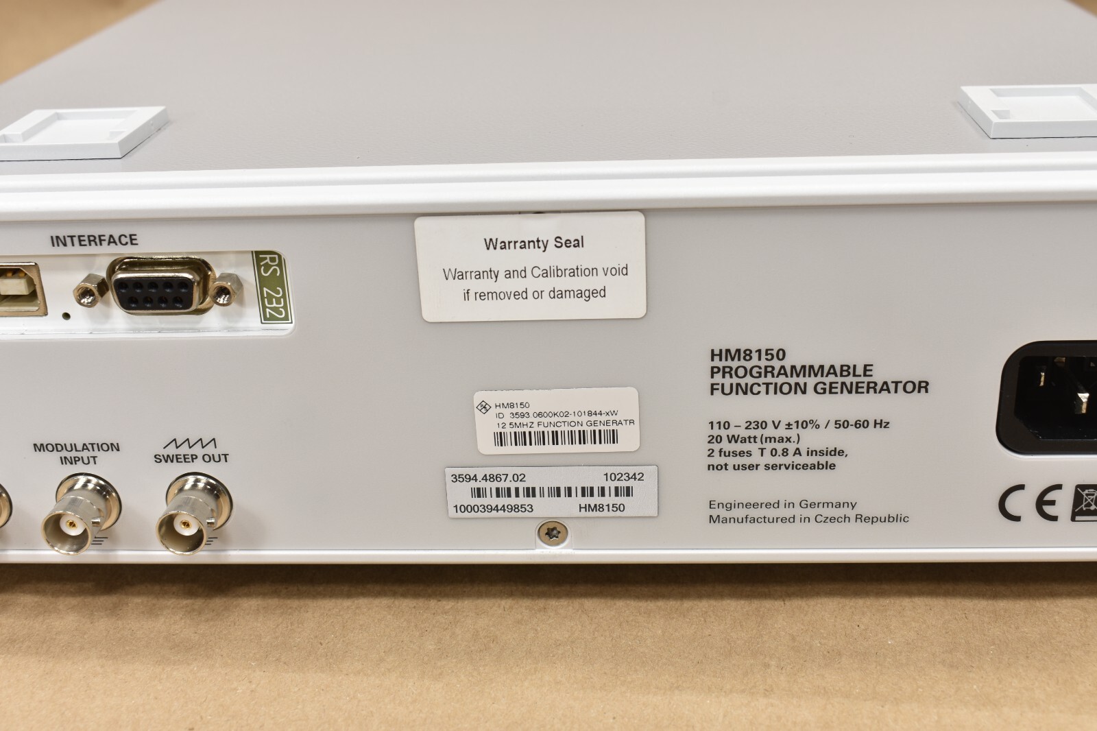 Rohde Schwarz R&S HAMEG HM8150 12.5Mhz Arbitrary Function Generator