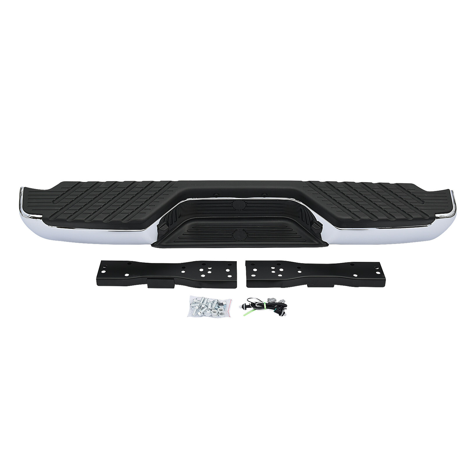 Complete Chrome Rear Step Bumper Assembly For 1998-2004 Nissan Frontier - Steel
