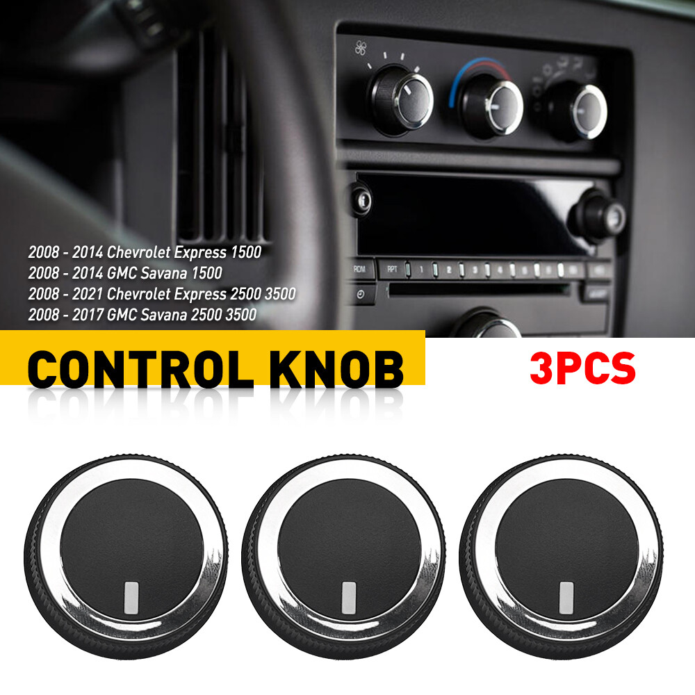 3pcs AC Climate Fan Control Knob For GMC Savana Chevrolet Express 1500 2500 3500