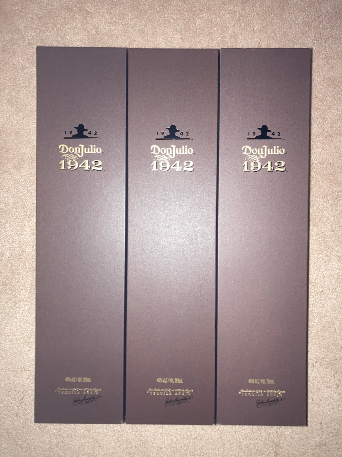 Lot Of 3 Don Julio Tequila 1942 Anejo Empty Bottle Agave Mexico 750ml