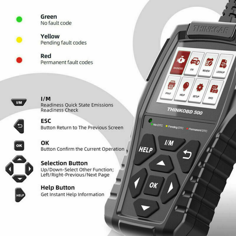 THINKOBD500 OBD2 Scanner Code Reader Check Engine Fault Car Diagnostic Tool US