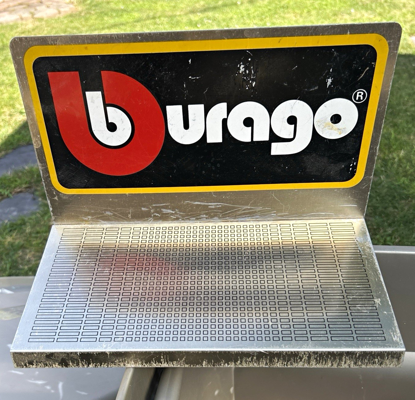 Vintage Bburago Metal Store Display Shelf Tier Sign Diecast Model Car Rack Rare