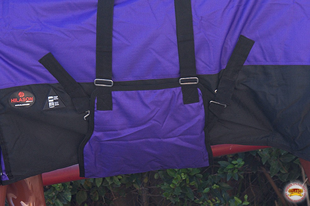HILASON 1200D Winter Waterproof Poly Horse Turnout Blanket Belly Wrap Purple |