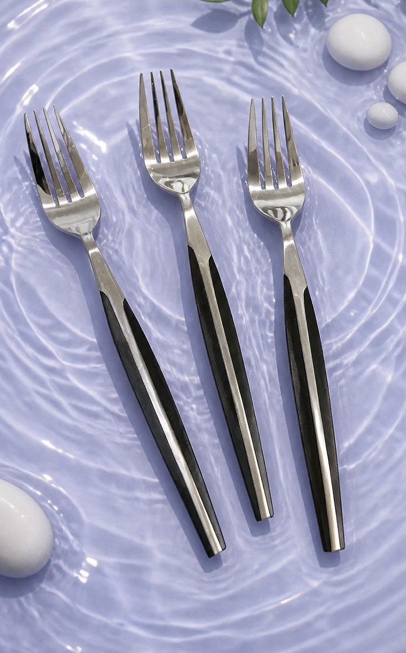 10 ELDAN - ELD2 - BLACK and Stainless Dinner Forks